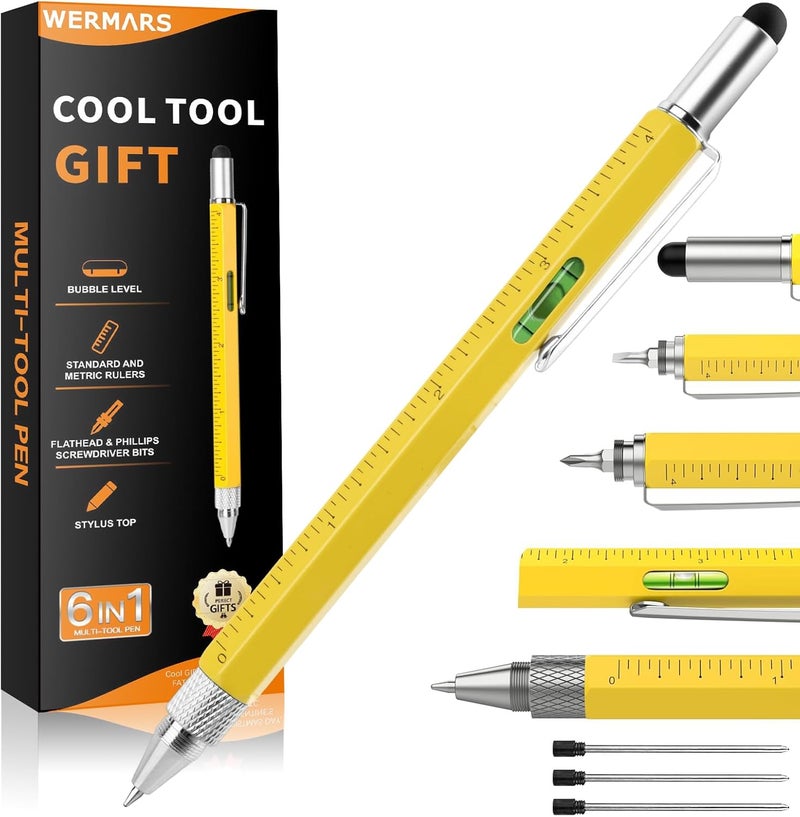 WERMARS Gifts for Men,Stocking Stuffers for Men Gifts,6 in 1 Multitool Pen, Christmas Gadgets Gifts for Dad from Kids, Birthday Gift for Him,Gifts for Adults Husband, Boyfriend, Grandpa - Image 1